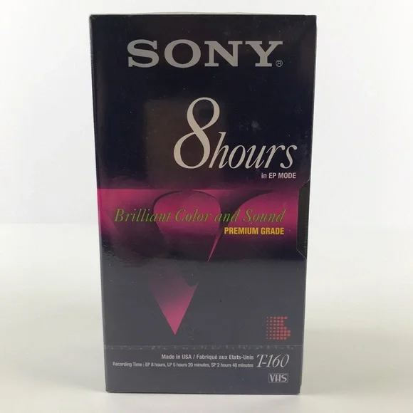 Sealed Sony T-160VE Premium Grade Blank VHS Tapes Made in USA 8 Hour Lot of 3 - Picture 3 of 14